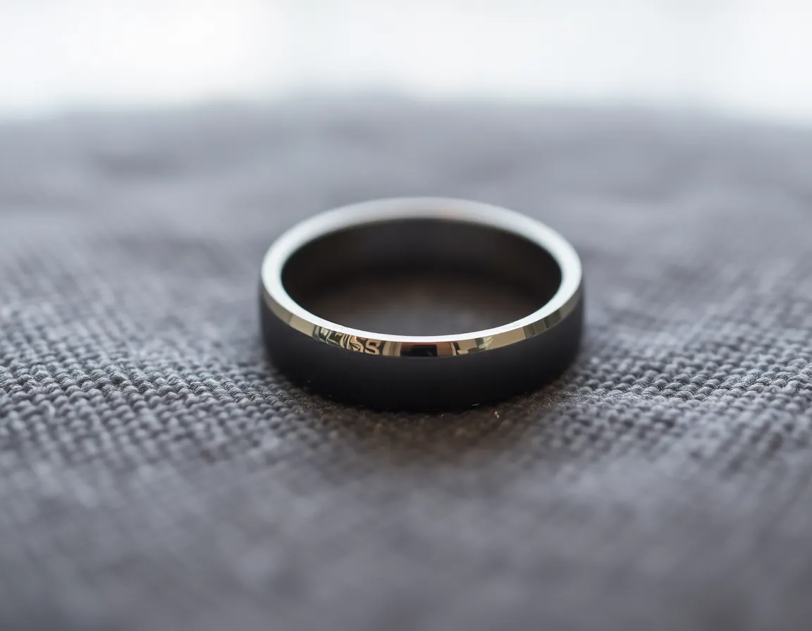 Macro Shot of a Smart Ring on Fabric