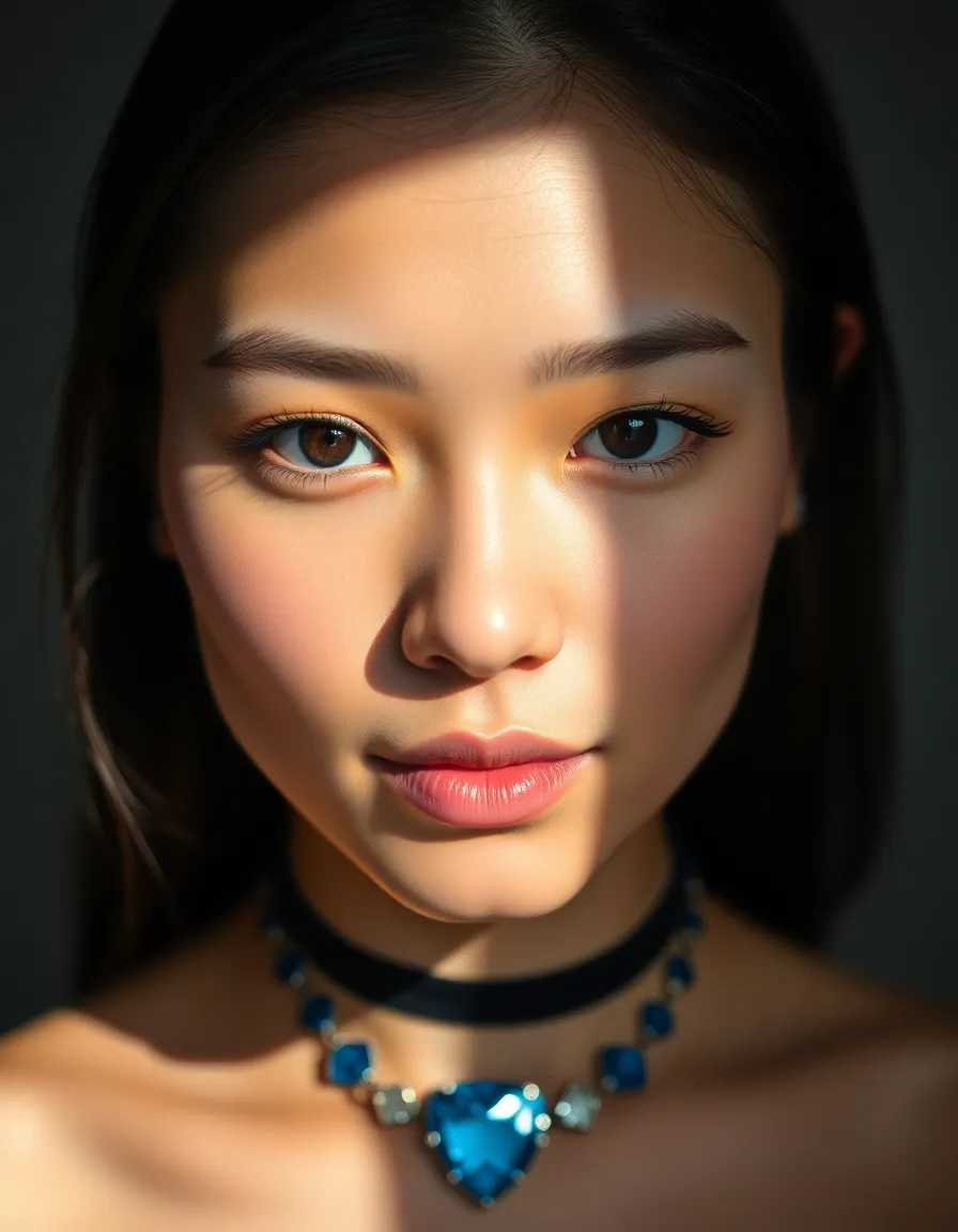 Close-Up of Wearable Tech Necklace on Model