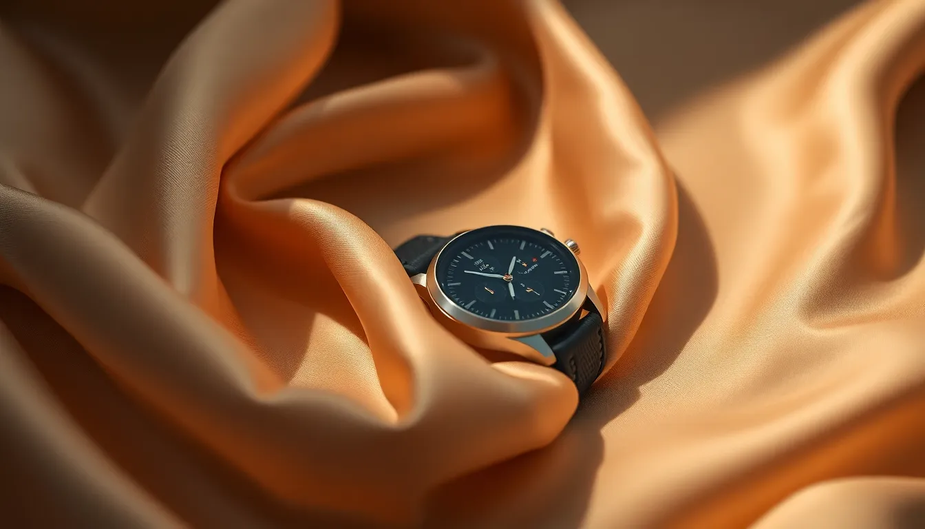 Smartwatch on Luxurious Silk Fabric
