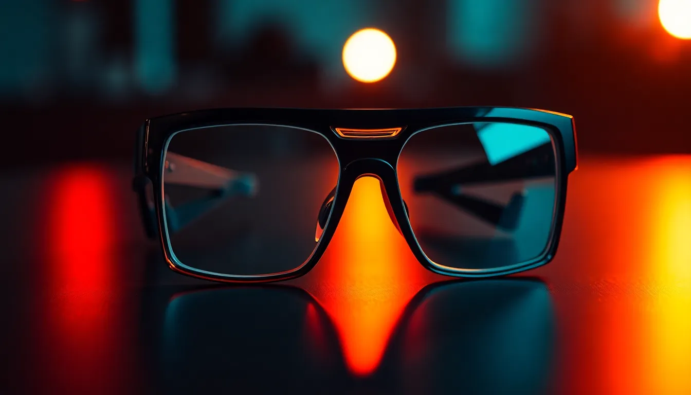 Augmented Reality Glasses on Black Surface