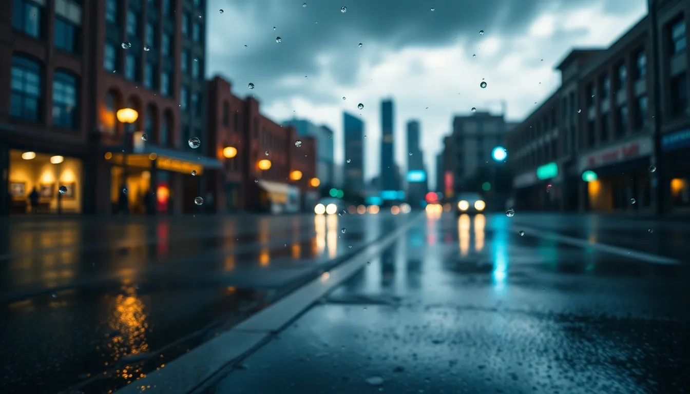 Dramatic Rainy Cityscape