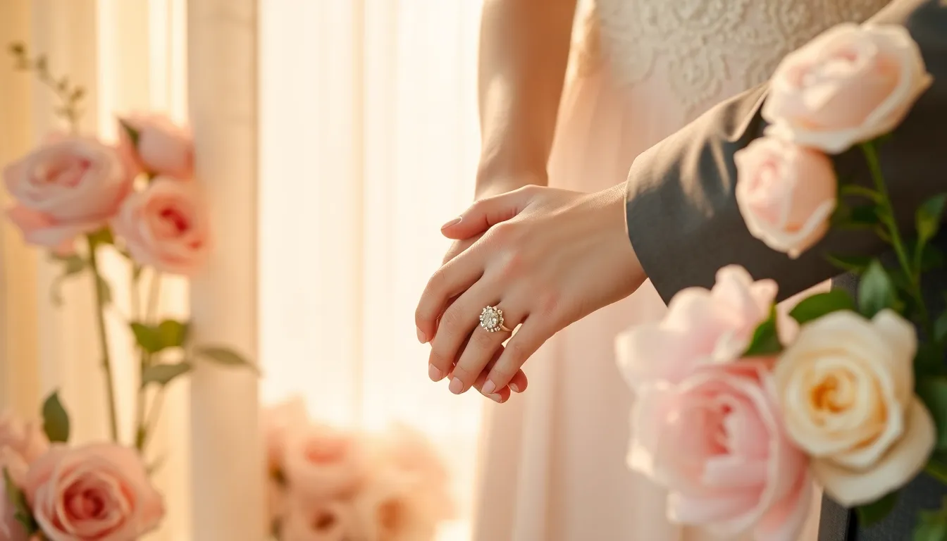 Elegant Wedding Rings on Soft Background