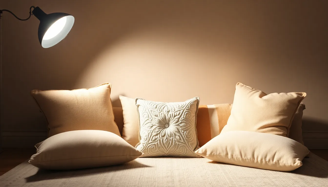 Serene Meditation Space with Soft Textiles