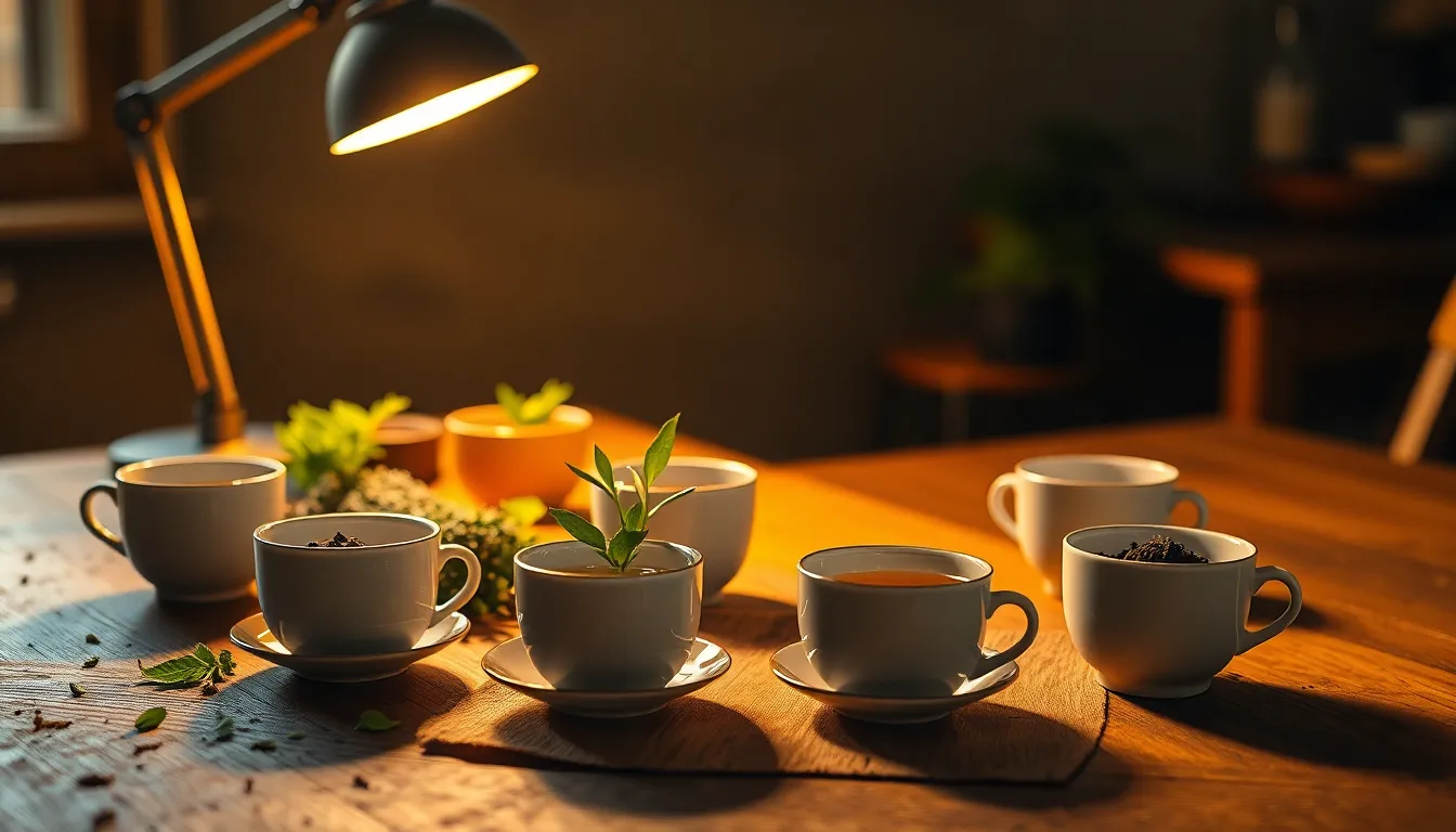Herbal Teas on Rustic Table