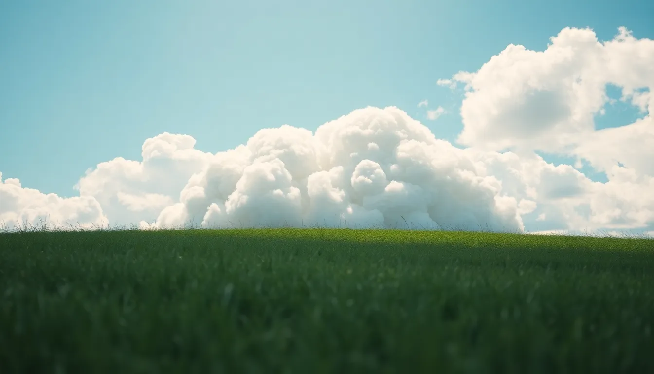 Gentle Cloud Creature on Sunny Hill