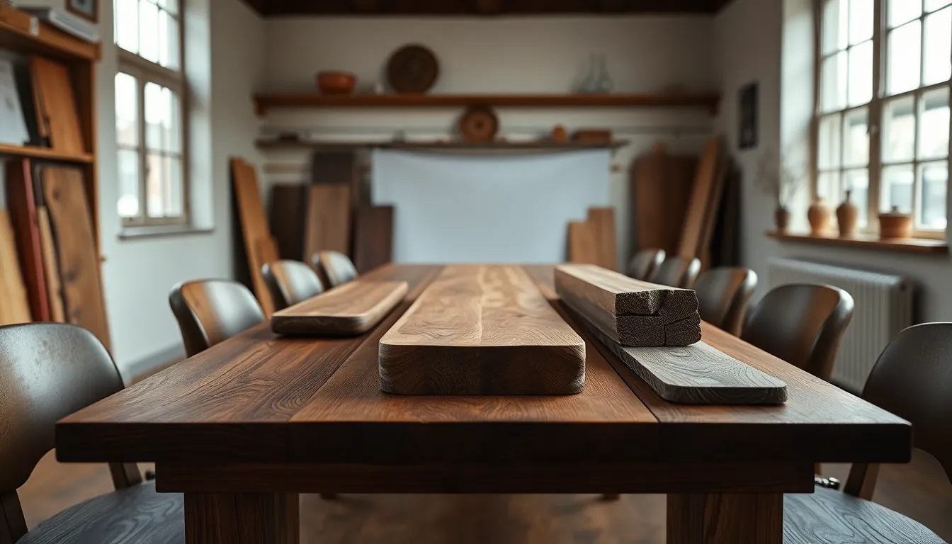 Various Wood Textures on a Table