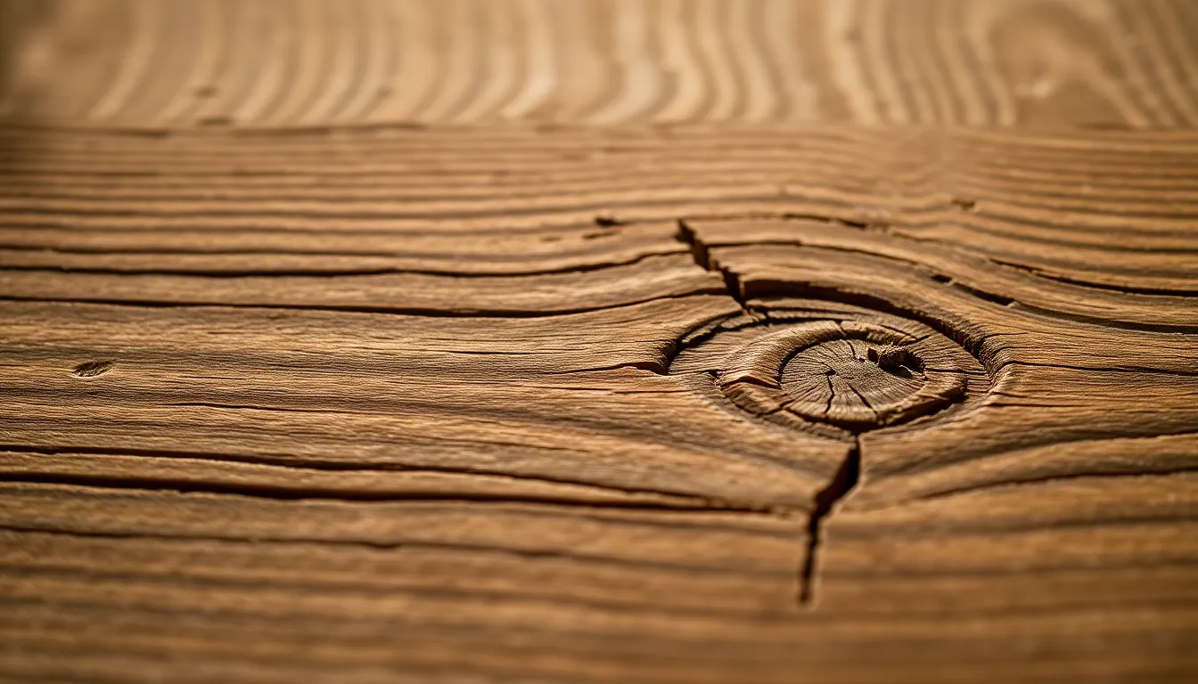 Close-Up of Weathered Oak Wood Grain