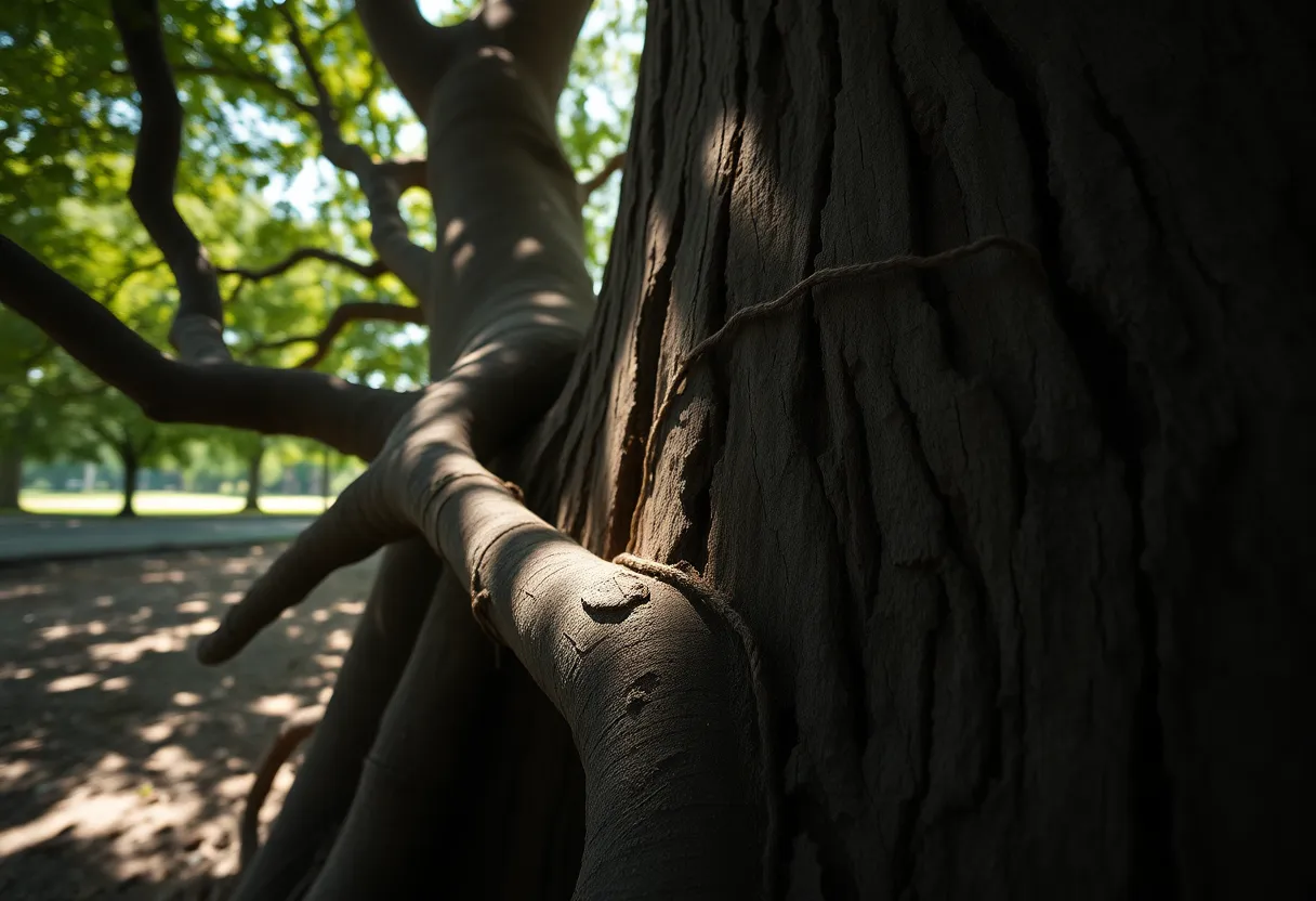 Intricate Textures of Twisted Tree Roots