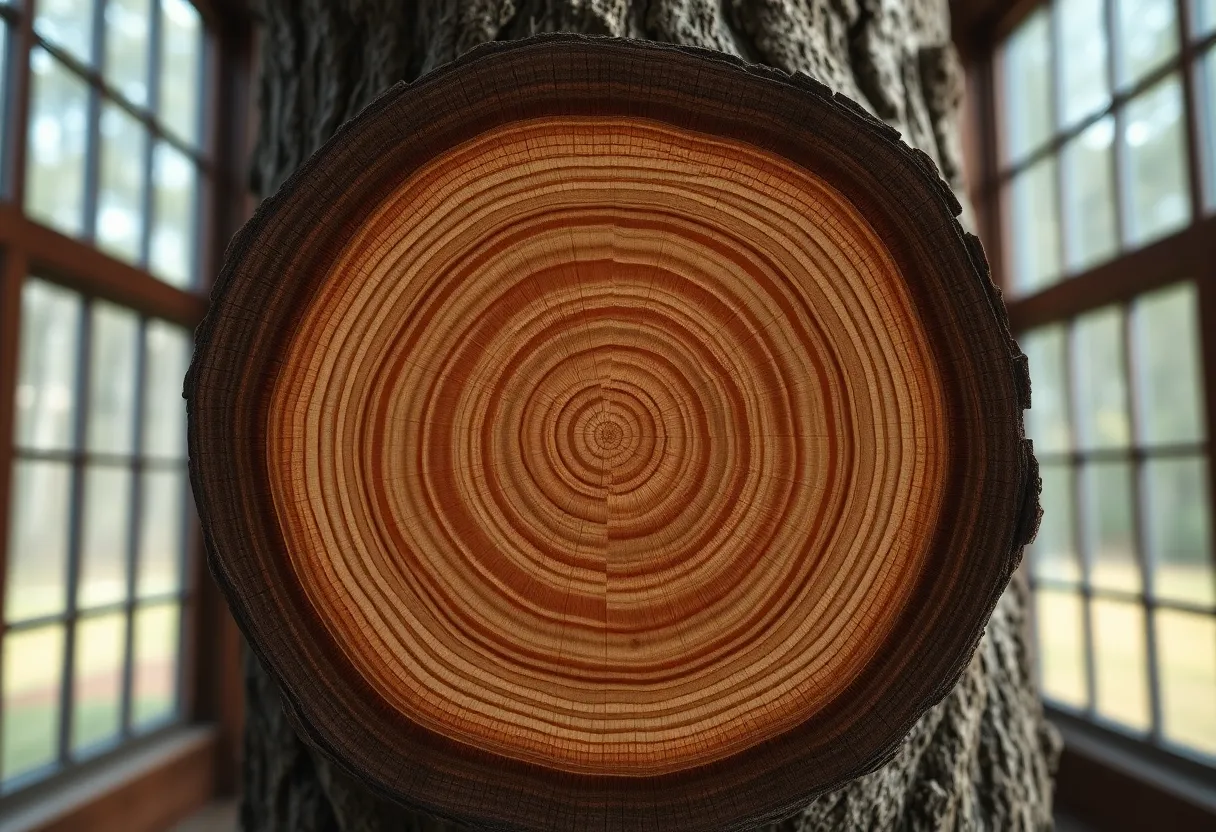 Cross-Section of Tree Trunk with Rings