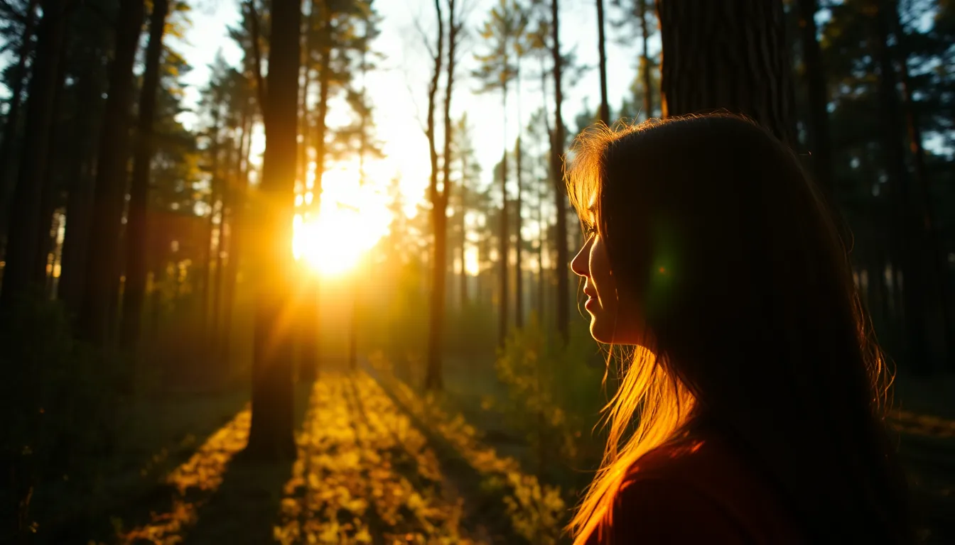 Golden Hour Forest Wood Texture Experience the enchanting texture of tree bark in a forest during golden hour. The warm backlighting creates a magical ambiance, highlighting the intricate details of the bark. This image showcases the depth and sharpness from foreground to background, inviting viewers into an immersive woodland setting. The earthy tones and soft shadows evoke a serene and tranquil mood, perfect for nature and outdoor themes.