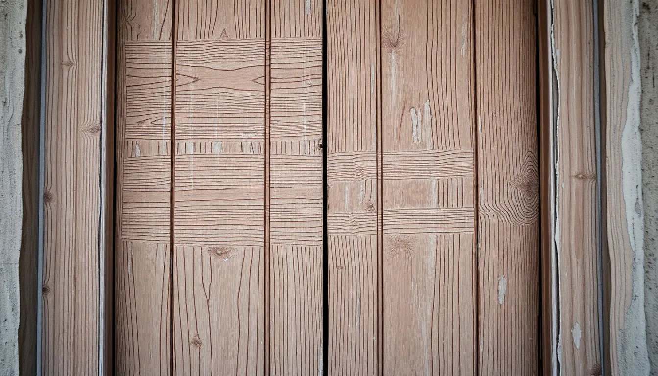 Intricate Detail of a Weathered Wooden Door