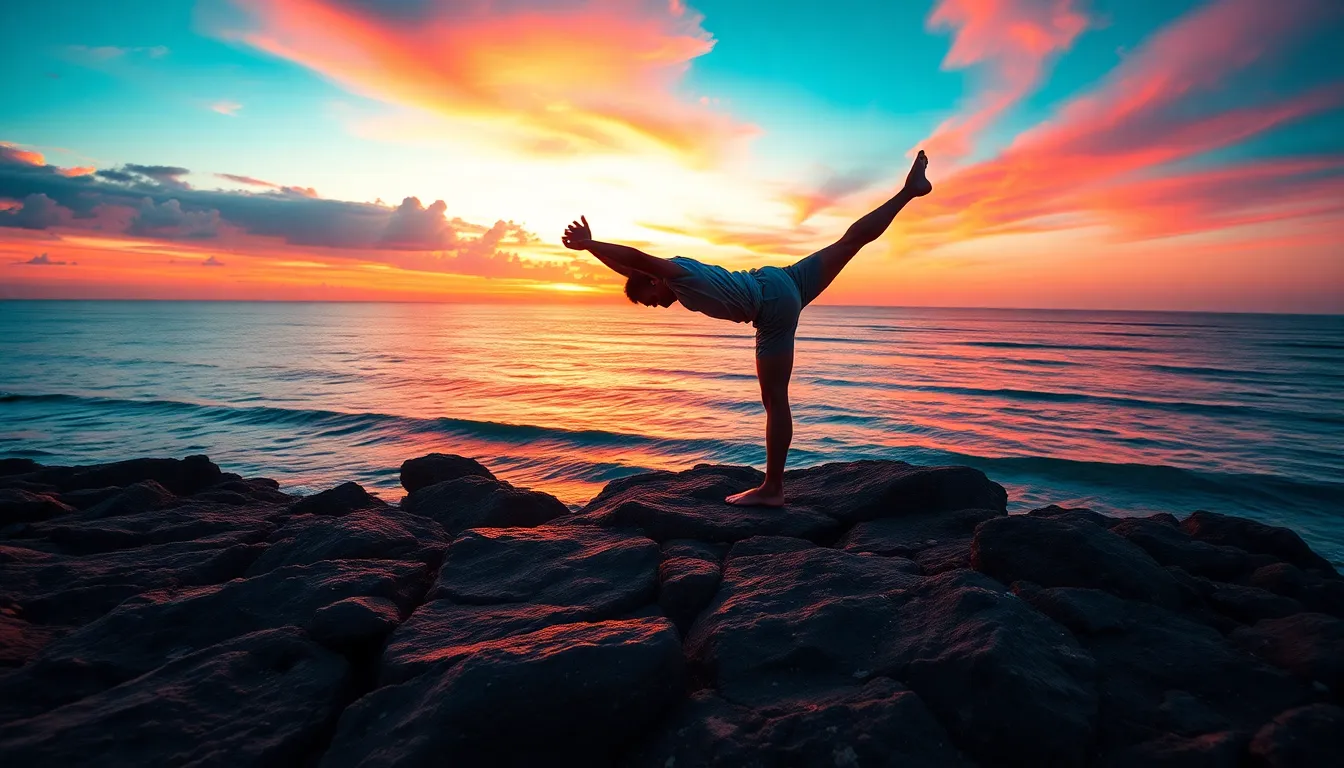 Group Yoga on a Rooftop Terrace