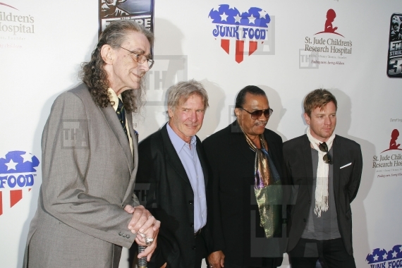 Peter Mayhew, Harrison Ford, Billy Dee Williams and Ewan McGrego