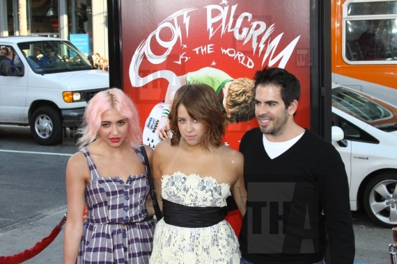 Peaches Geldof (center) and Eli Roth with guest (left)