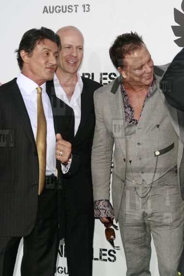 Sylvester Stallone Bruce Willis and Mickey Rourke