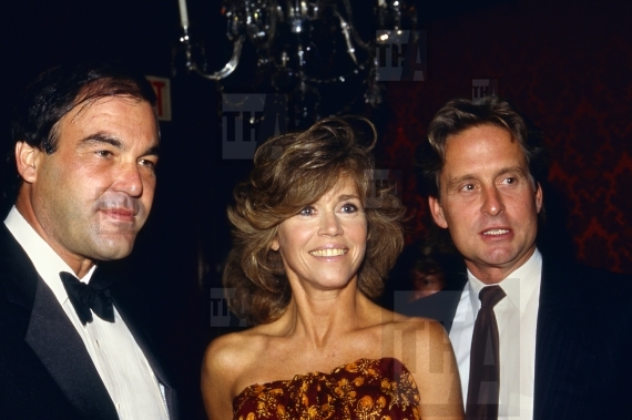 Michael Douglas with Oliver Stone and Jane Fonda