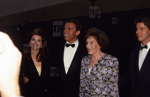 Arnold Schwarzenegger, wife Maria Shriver, his mother, and nephew