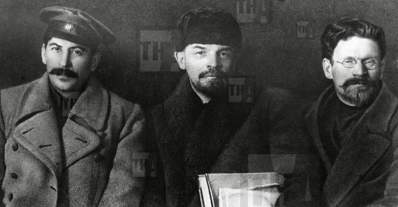 Josef Stalin, Vladimir Lenin and Mikhail Kalinin 