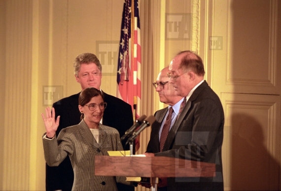 President Bill Clinton, Ruth Bader Ginsburg, Chief Justice William Rehnquist
