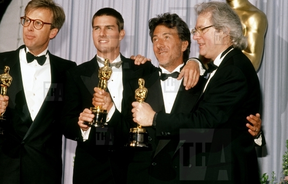 Producer Mark Johnson, Tom Cruise, Dustin Hoffman, Director Barr