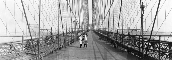 Pedestrians on Brooklyn Bridge