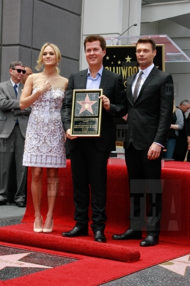 Simon Fuller with Carrie Underwood and Ryan Seacrest