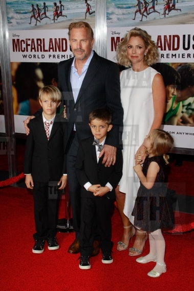 Kevin Costner, wife Christine Baumgartner and children