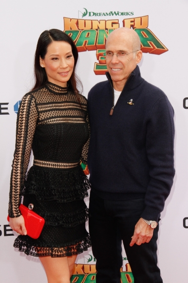 Lucy Liu and Jeffrey Katzenberg