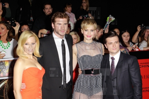 Elizabeth Banks, Liam Hemsworth, Jennifer Lawrence and Josh Hutc