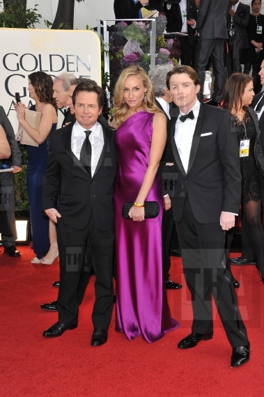 Michael J. Fox & Tracy Pollan & son