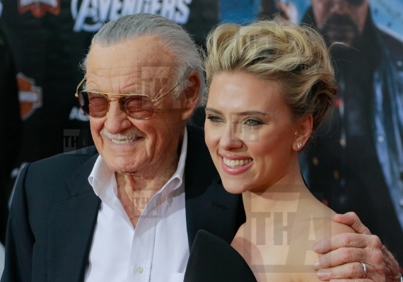 Stan Lee and Scarlett Johansson