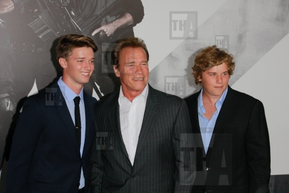 Arnold Schwarzenegger with sons Patrick and Christopher
