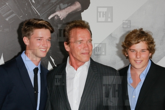Arnold Schwarzenegger with sons Patrick and Christopher