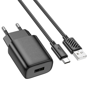 Hoco C134A Solid 12W + Type-C Black