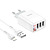 Hoco C93A 3USB 3,4A + Lightning Cable White