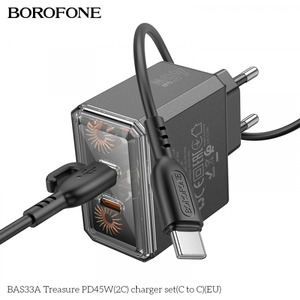 Borofone BAS33A Treasure PD45W(2C) Type-C to Type-C Black