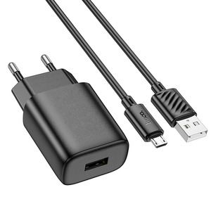 Hoco C134A Solid 12W + MicroUSB Black