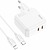 Hoco C110A Lucky PD/QC 35W + Type-C to Lightning Cable White