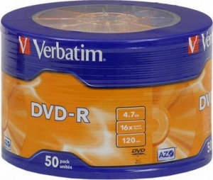 Verbatim DVD-R 4.7Gb 50pcs 43788