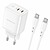 Borofone BN9 Reacher PD/QC 35W + Type-C to Type-C Cable White