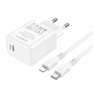 Borofone BA77A Insightful PD30W + Type-C to Lightning Cable White