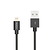 ROCK MFI Metal Charge & Sync round cable Lightning (Black)