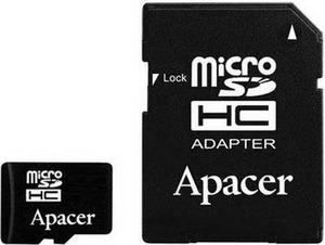 microSDHC 32GB Apacer Class 10 UHS-I + SD-adapter (AP32GMCSH10U1-R)