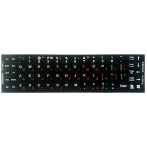 Наклейки для клавіатури непрозорі, чорні (68 клавіш)