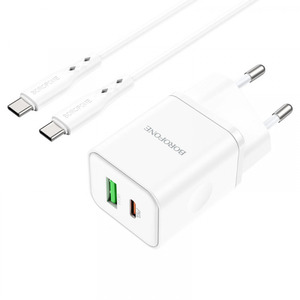 Borofone BN7 PD20W+QC3.0 + Type-C To Type-C Cable White