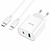 Hoco C80A Plus 1USB-A 1USB-C PD/QC 20W + Type-C to Lightning Cable White