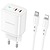 Borofone BN9 Reacher PD/QC 35W + Type-C to Lightning Cable White