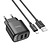 Hoco C141A Smart 2USB 10.5W + Lightning Cable Black