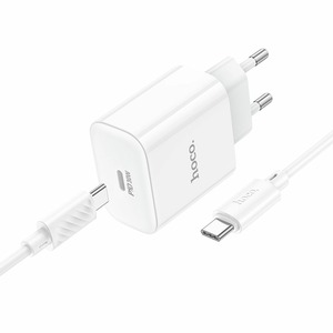 Hoco C76A Pro 1USB-C 30W + Type-C to Type-C Cable White