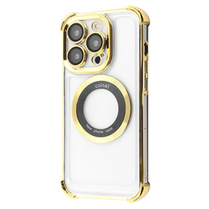 Glossy Case with Magnetic Ring iPhone 15 Pro gold (58057)